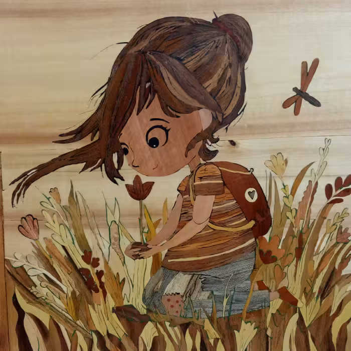 تالبو معرق چوب، وزن جدود یک کیلو گرم در ابعاد 35در35