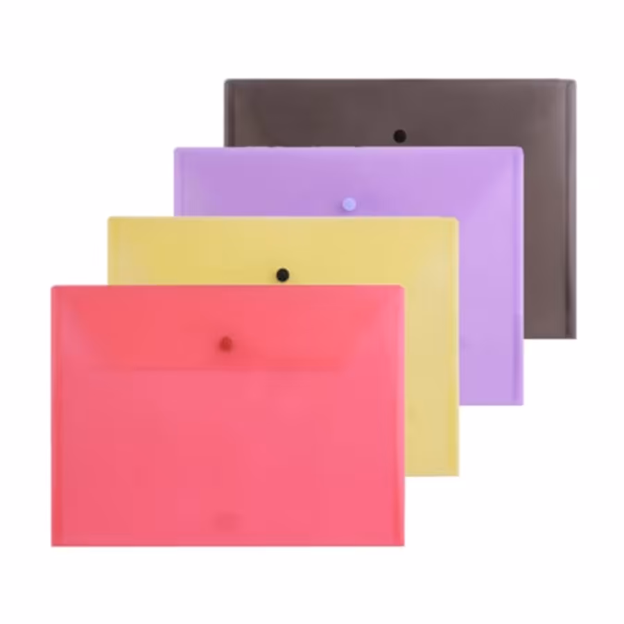 پوشه دکمه دار A4 شفاف پاپکو