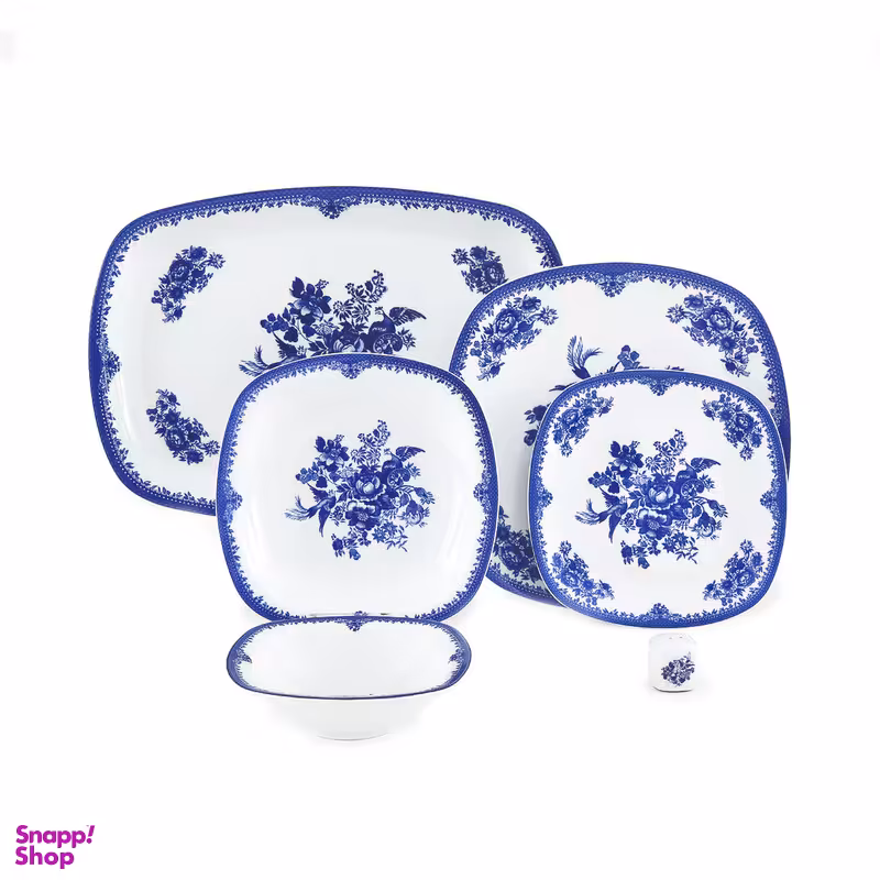 سرویس غذاخوری 27 پارچه چینی زرین ایران مدل فلورانس سری کواترو درجه 3