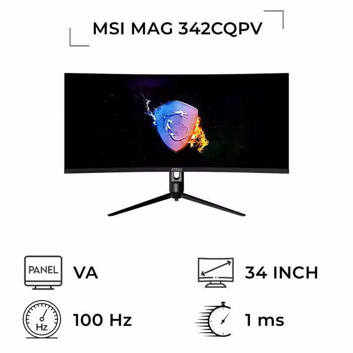 مانیتور گیمینگ ام اس آی 34 اینچ مدل MAG 342CQPV