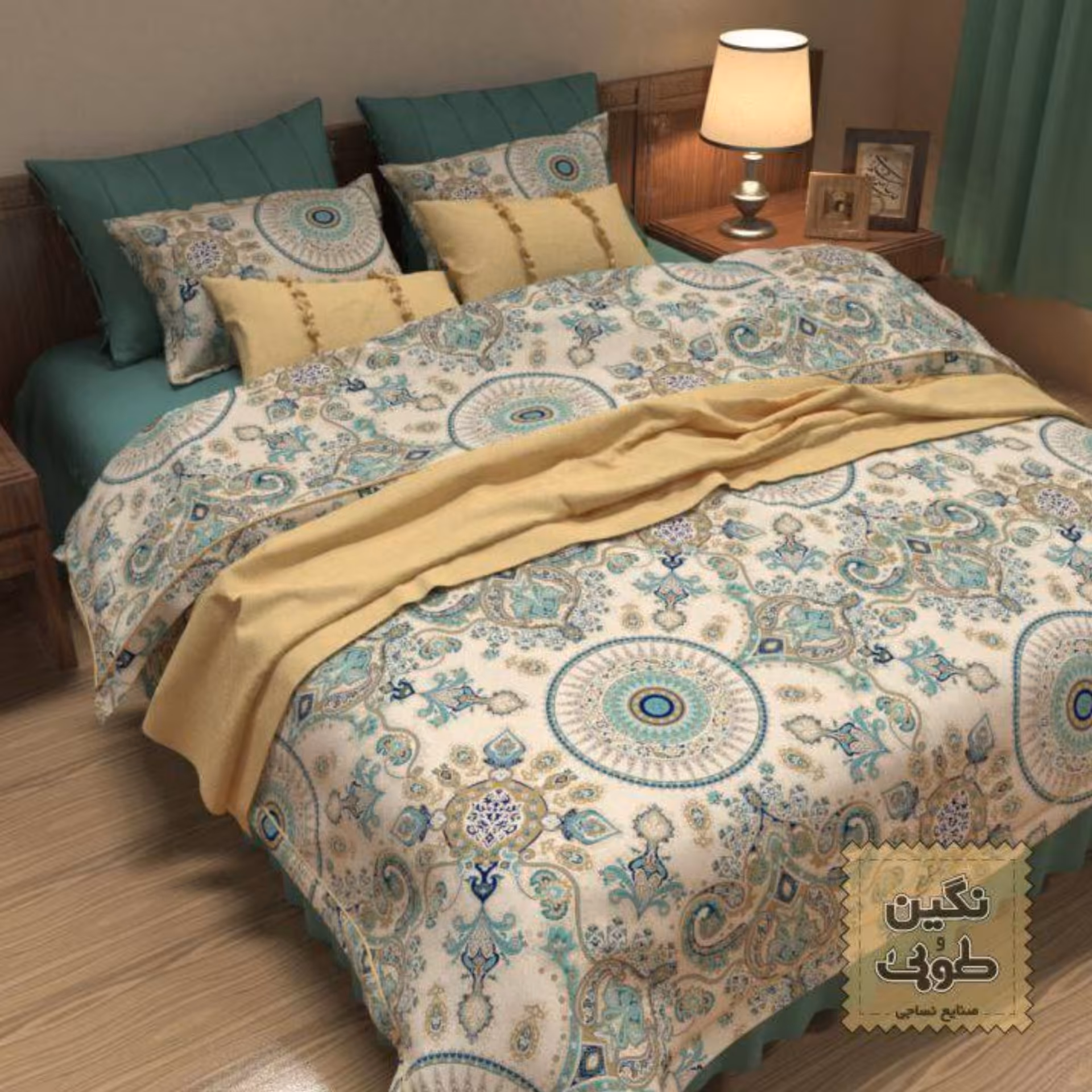 پارچه ملحفه طوبی طرح خورشید ملحفه سرای رزاق