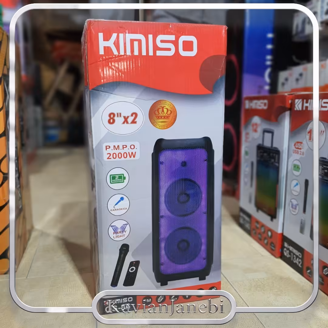 اسپیکر بلوتوثی قابل حمل کیمیسو مدل QS-86 ، ریموت کنترل شارژر ، میکروفون 
