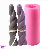 قالب سيليكونى شمع مدل قلمى پيچى ارتفاع 12 سانتى متر