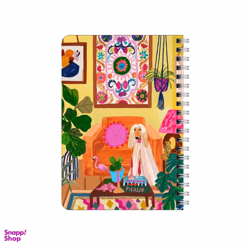 دفترچه یادداشت بامبیلیپ مدل چوبی طرح اتاق پذیرایی پر گل و هاپو کد 3096648