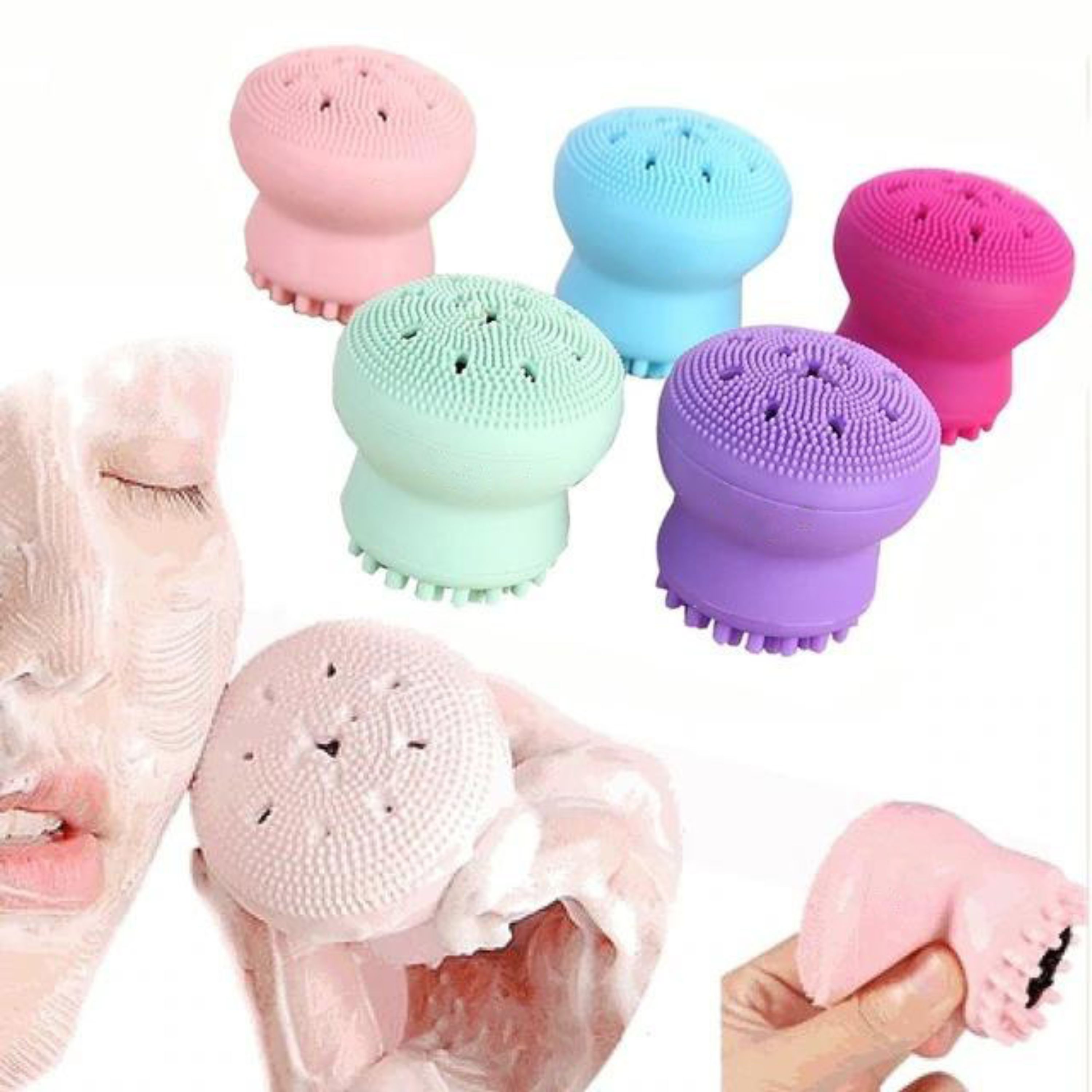 فیس براش دستی سیلیکونی (طرح فانتزی عروس دریایی) Face Brush شش (6) رنگ