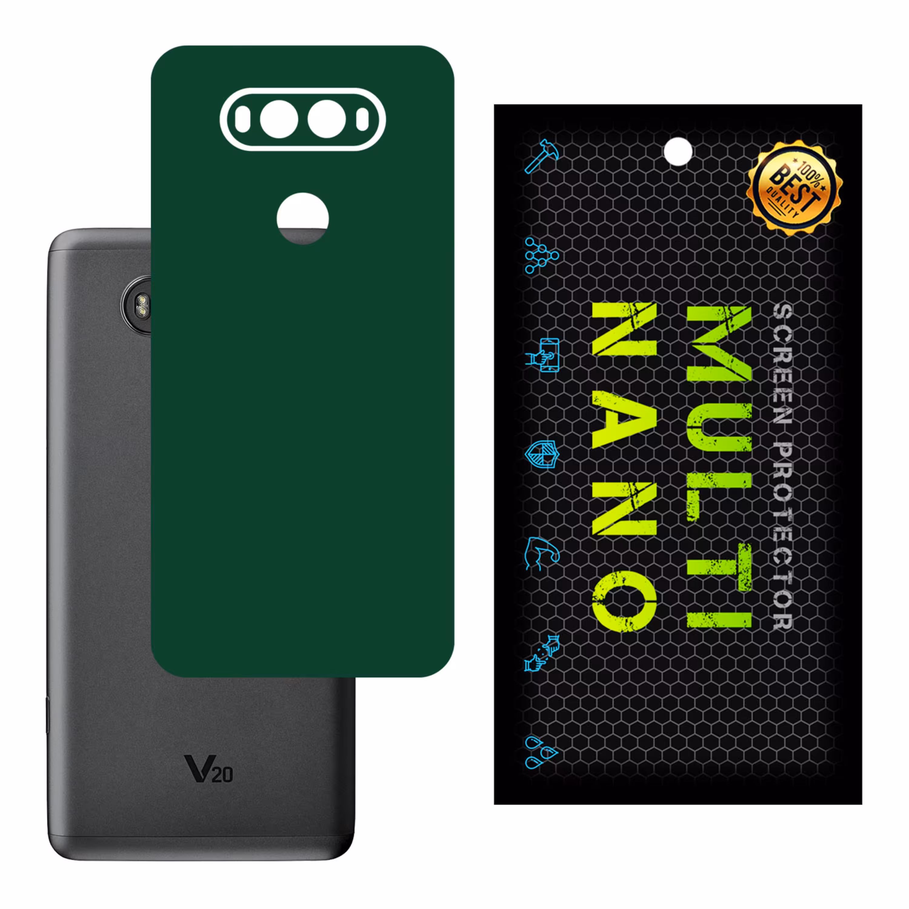 برچسب پوششی MultiNano مدل X-F1M-Green برای پشت موبایل ال جی V20