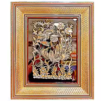 تابلو خاتم کاری اثر خادم ملت طرح قلمزنی گل و مرغ 