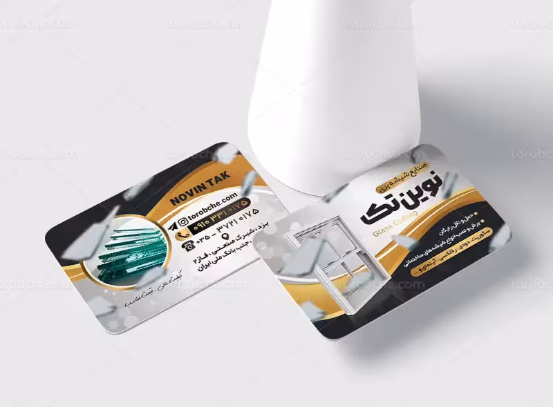 طرح کارت ویزیت لایه باز شیشه بری | گرافیک با طعم تربچه