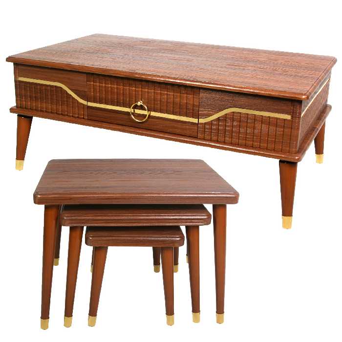 میز جلو مبل و عسلی مدل لاماری کد012  مجموعه 4 عددی 