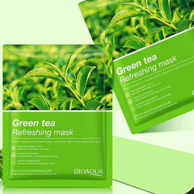 ماسک صورت ورقه ای چای سبز بیوآکوا