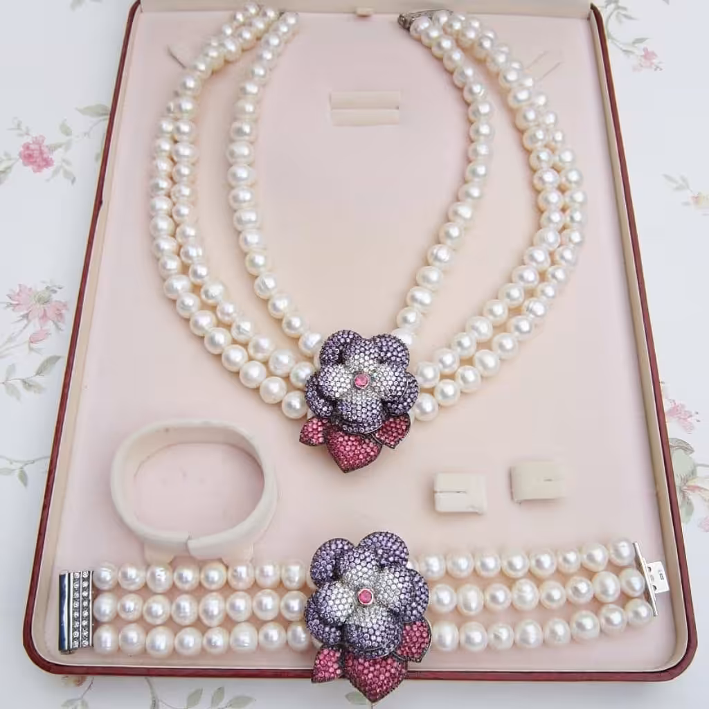 ست گردنبندودستبندنقره 