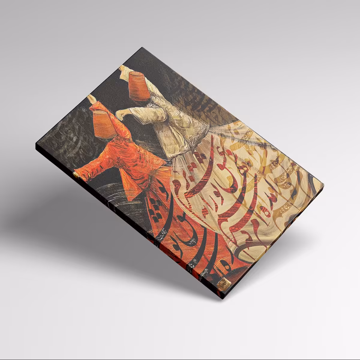 تابلو بوم تلفیقی نقاشیخط دیجیتال آرت گالری چارگوش  6253