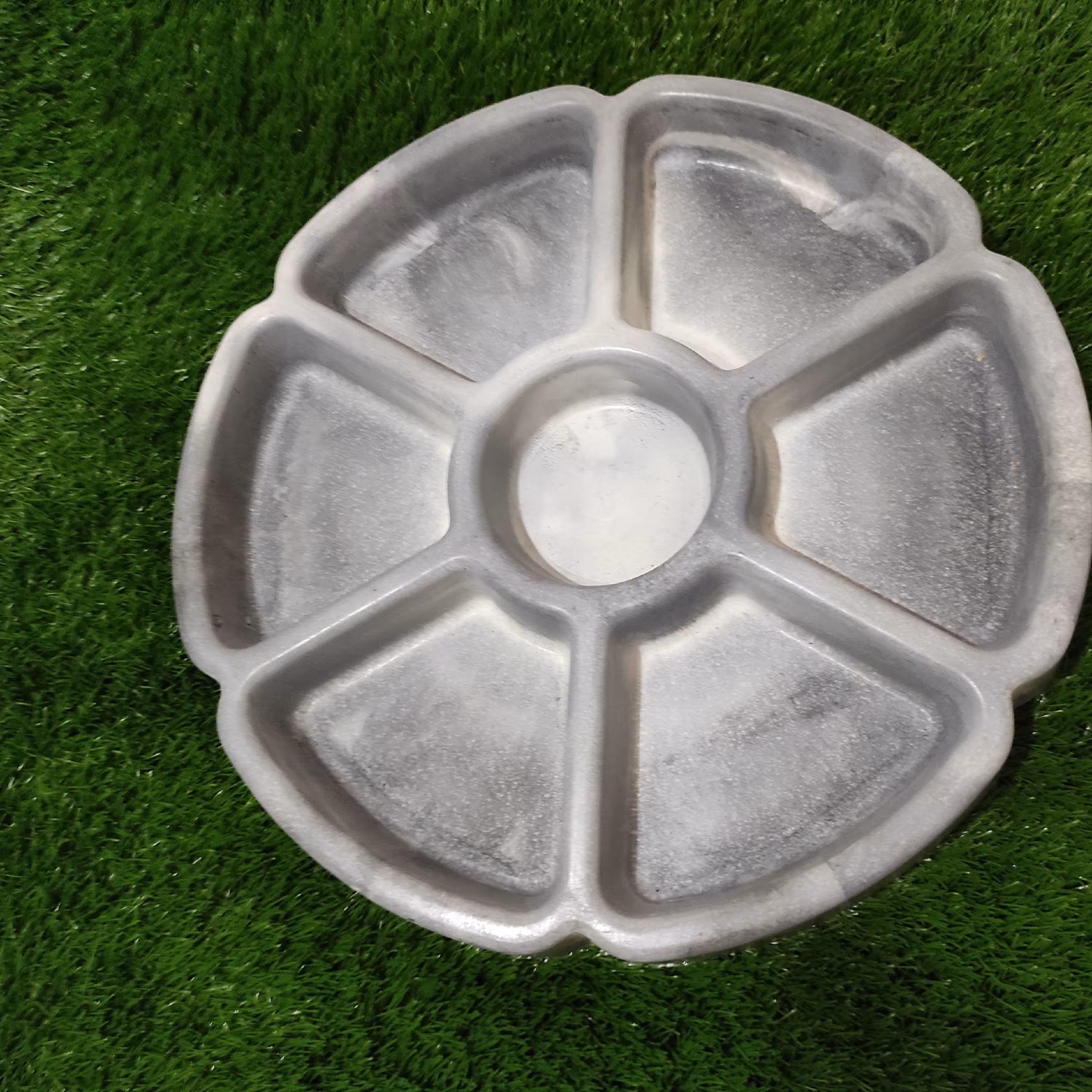 ظرف پذیرایی اردو خوری هفت تیکه سنگی دایره قابل اجرا با هولدر ظرف و رنگ های دلخواه 