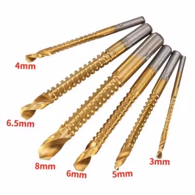 ست 6 عددی مته برش HSS چوب و فلز FLAT ROUTING DRILL SET