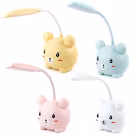 چراغ مطالعه طرح خرسی با مداد تراش مطالعه خرسی رومیزی شارژی موجودی رنگ سفید