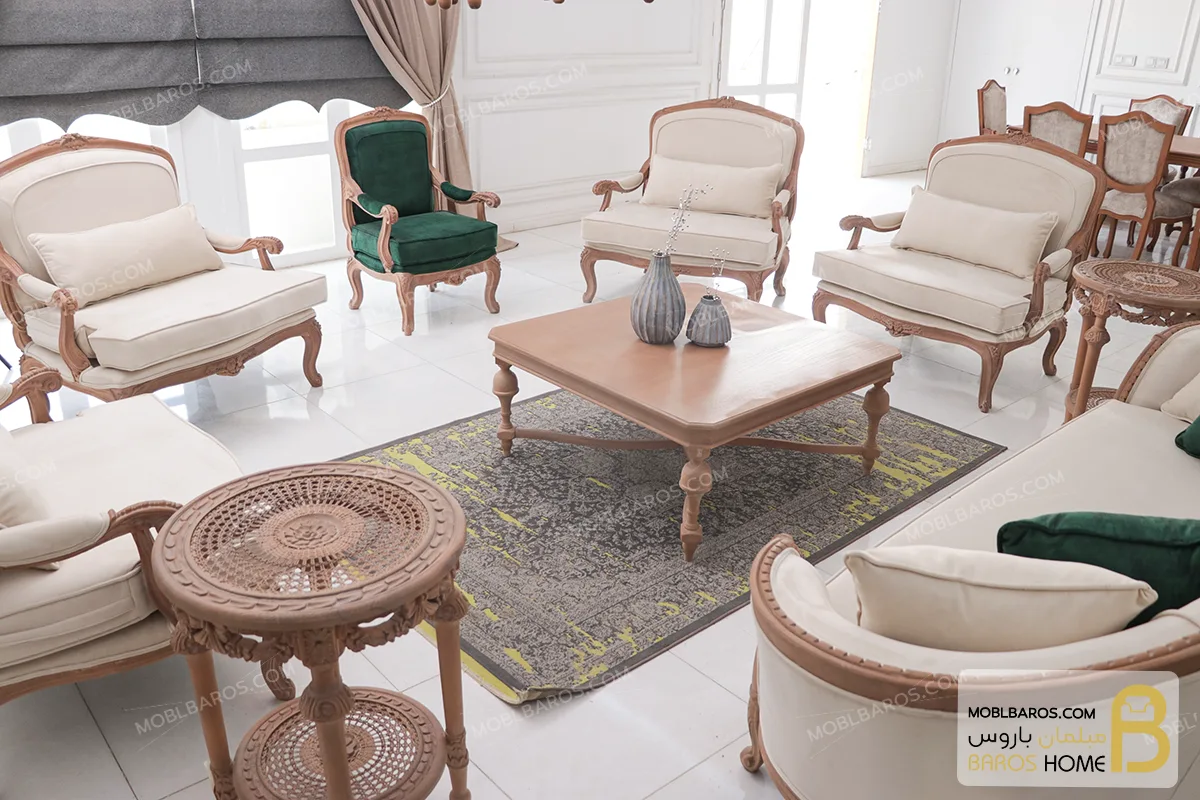 مبل 7 نفره ایتالیایی نئوکلاسیک مدل لورنزو کد 6