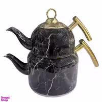 ست کتری و قوری نزاز مدل لوله دار طرح سنگ
