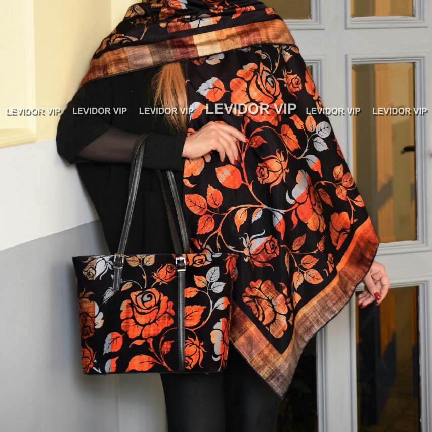 ست کیف و روسری گل گلی شیک ارسال رایگان