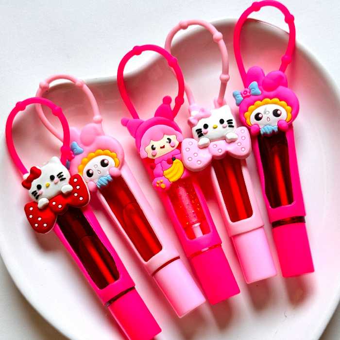 تینت لب کیتی کرومی ملودی فانتزی کیوت دخترانه پینترستی دارای آویز کیف جاکلیدی جاسویچی مناسب کادو هدیه 