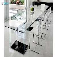 میز کنفرانس و ناهار خوری شیشه ای خم مدل T10