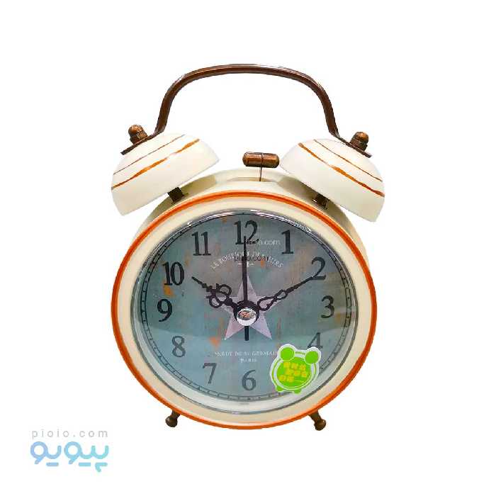 ساعت رو میزی زنگ دار کرمی