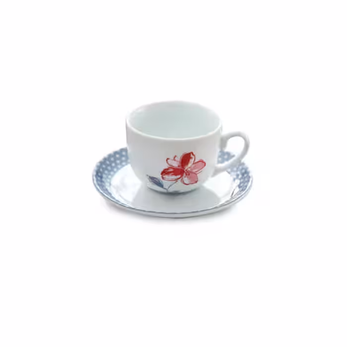 سرویس چای خوری والنسیا ارغوانی 6 نفره چینی زرین ایتالیا اف 12 پارچه