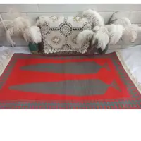 زیلو کاج سبز و قرمز دورو  برای رو تختی زیر انداز قالیچه پادری  دست بافت 