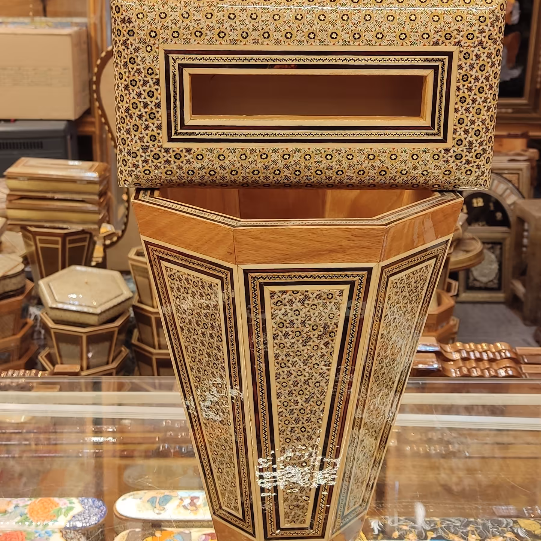 ست سطل و جادستمالی و جاکاردی خاتم موجود در طرح های مختلف