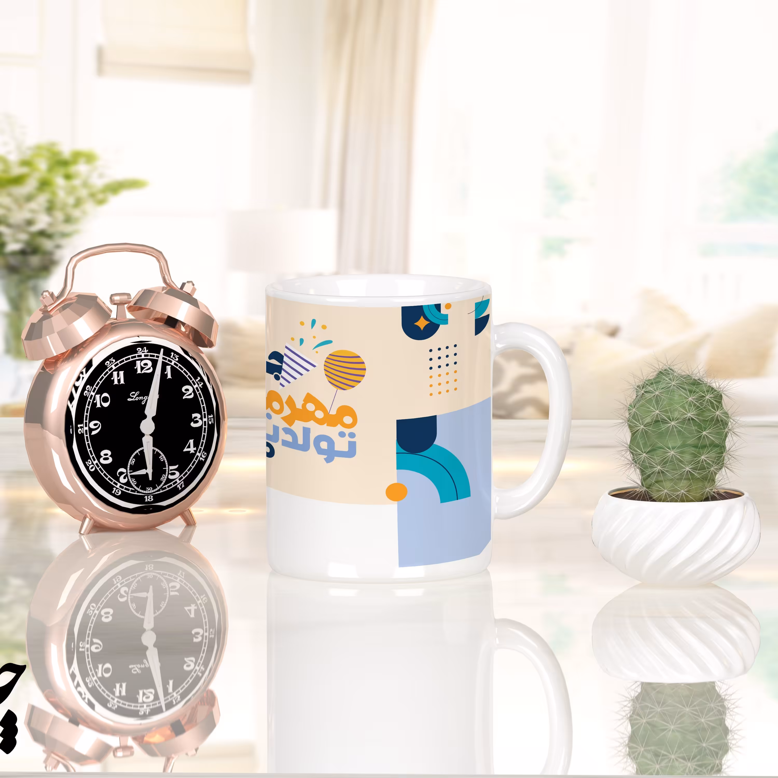 ماگ طرح تولد مهرماهی(باقابلیت تغییر بنام و تاریخ دلخواه شما)