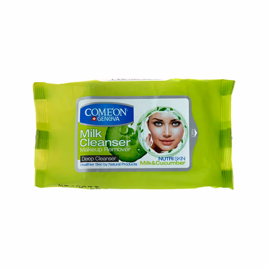 دستمال مرطوب کامان حاوی شیر پاک کن بسته 20 عددی