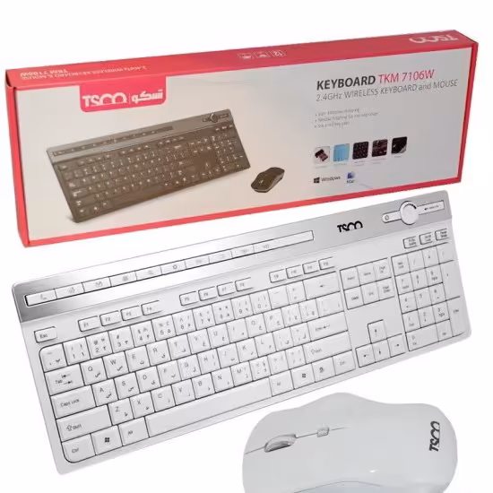 کیبورد و موس بی سیم تسکو (TSCO) مدل TKM 7106W
