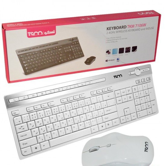 کیبورد و موس بی سیم تسکو (TSCO) مدل TKM 7106W