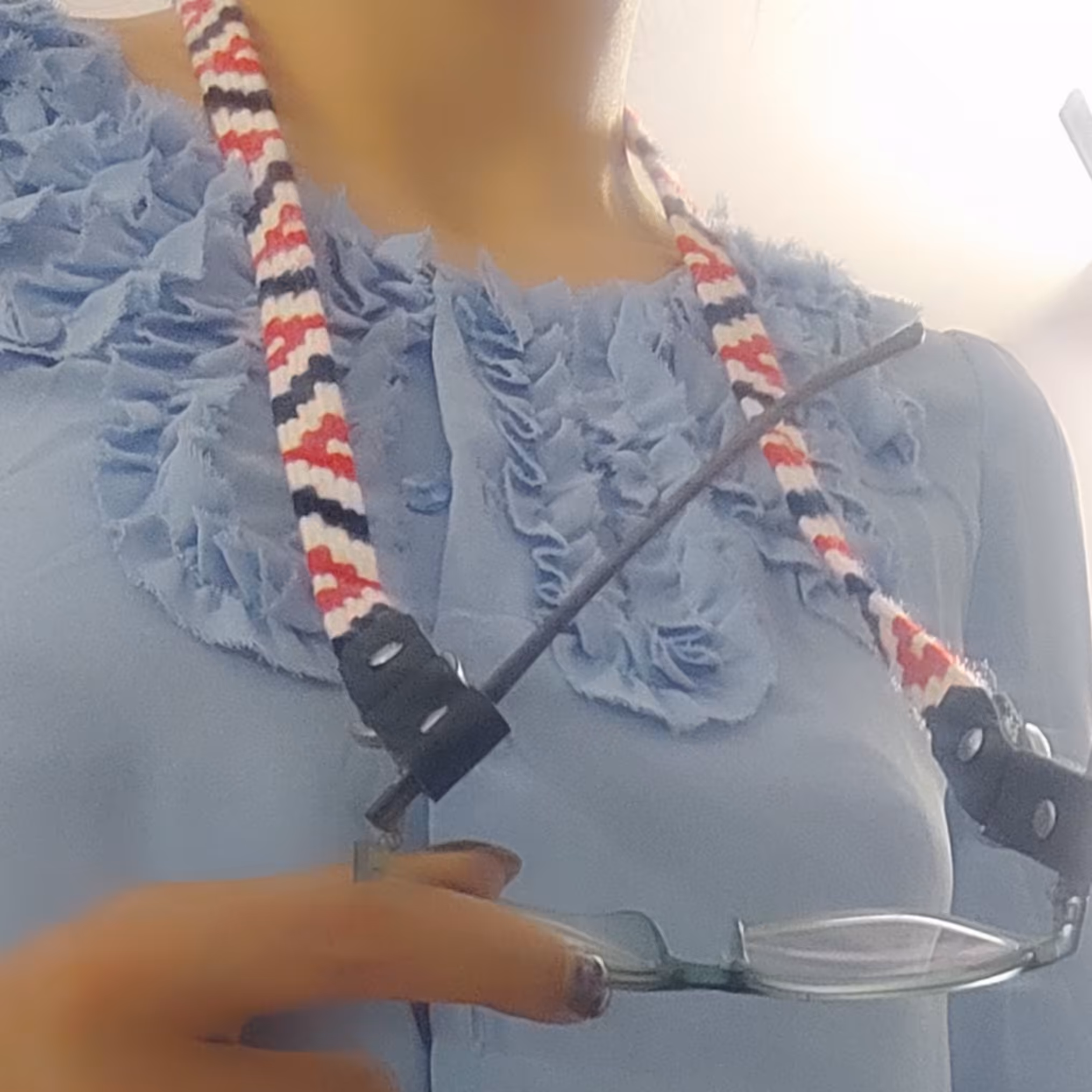 بند عینک گلیمی با اتصال چرم