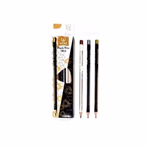 مداد مشکی  سه گوش صدفی وک (بسته12عددی)