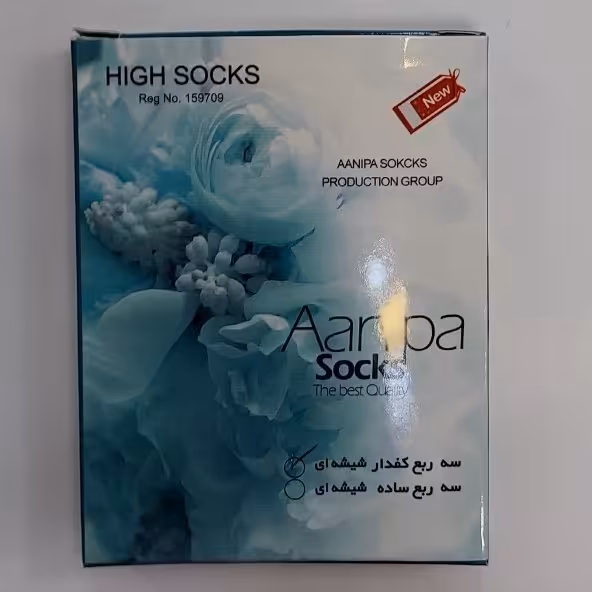 جوراب سه ربع کفدار شیشه ای در دو رنگ