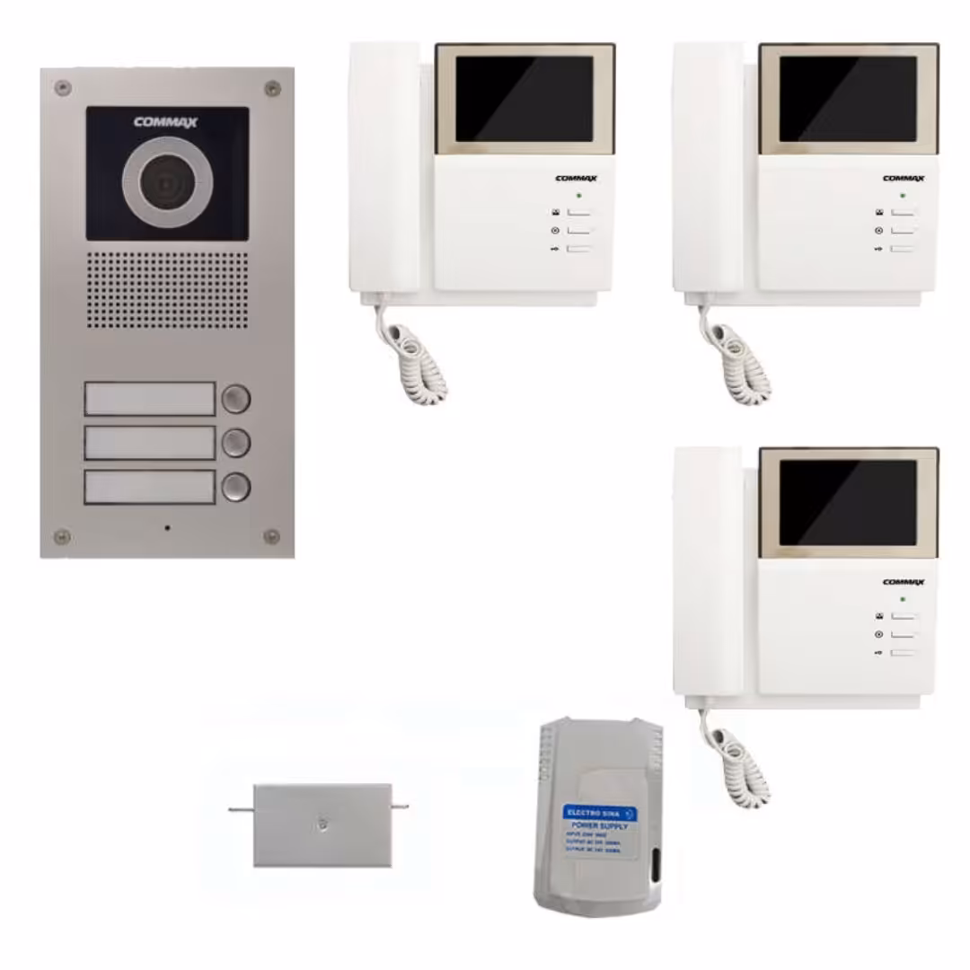 مجموعه آیفون تصویری کوماکس 3 طبقه 4.3 اینچی بدون حافظه 