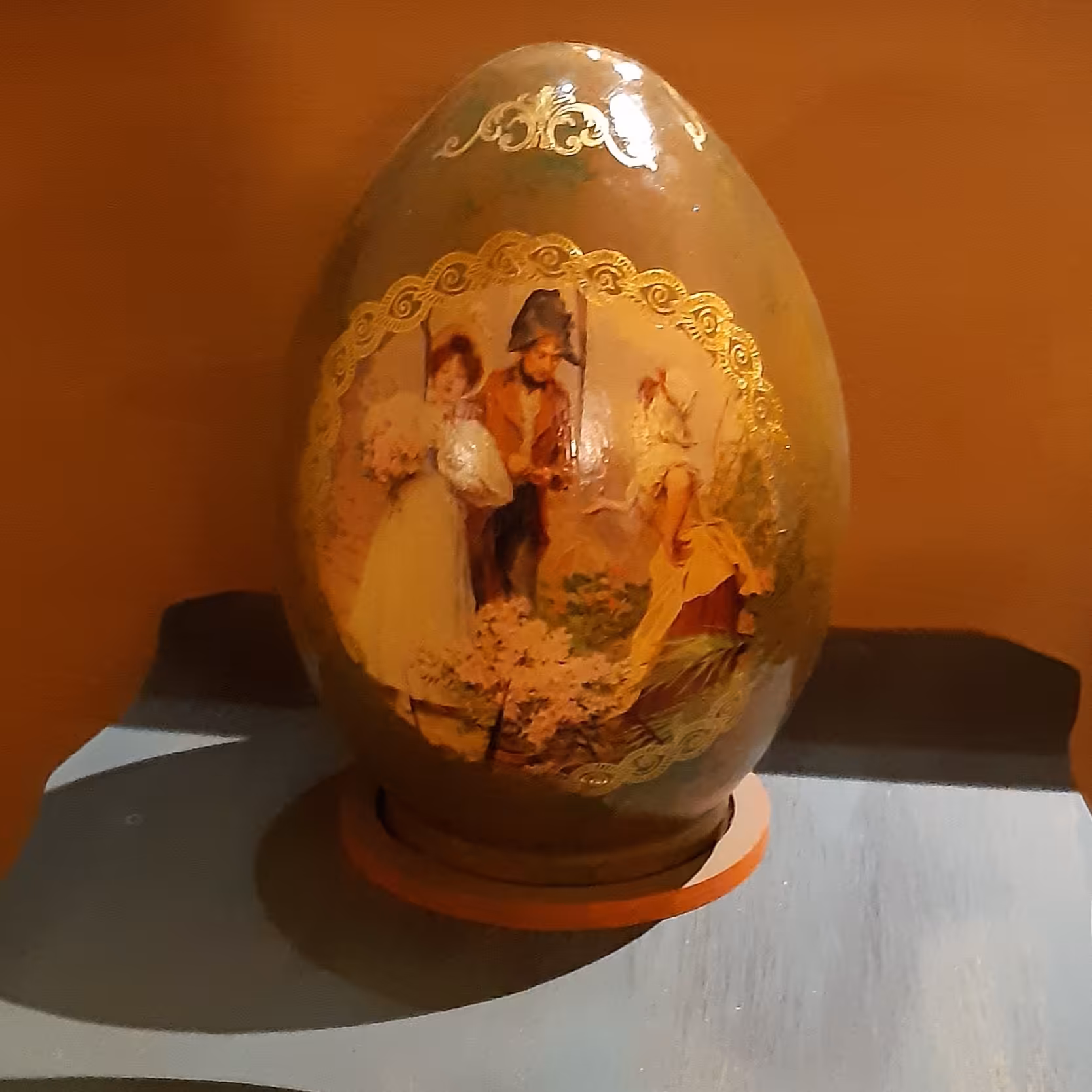 تخم مرغ شیشه ای پتینه شده هنر دست