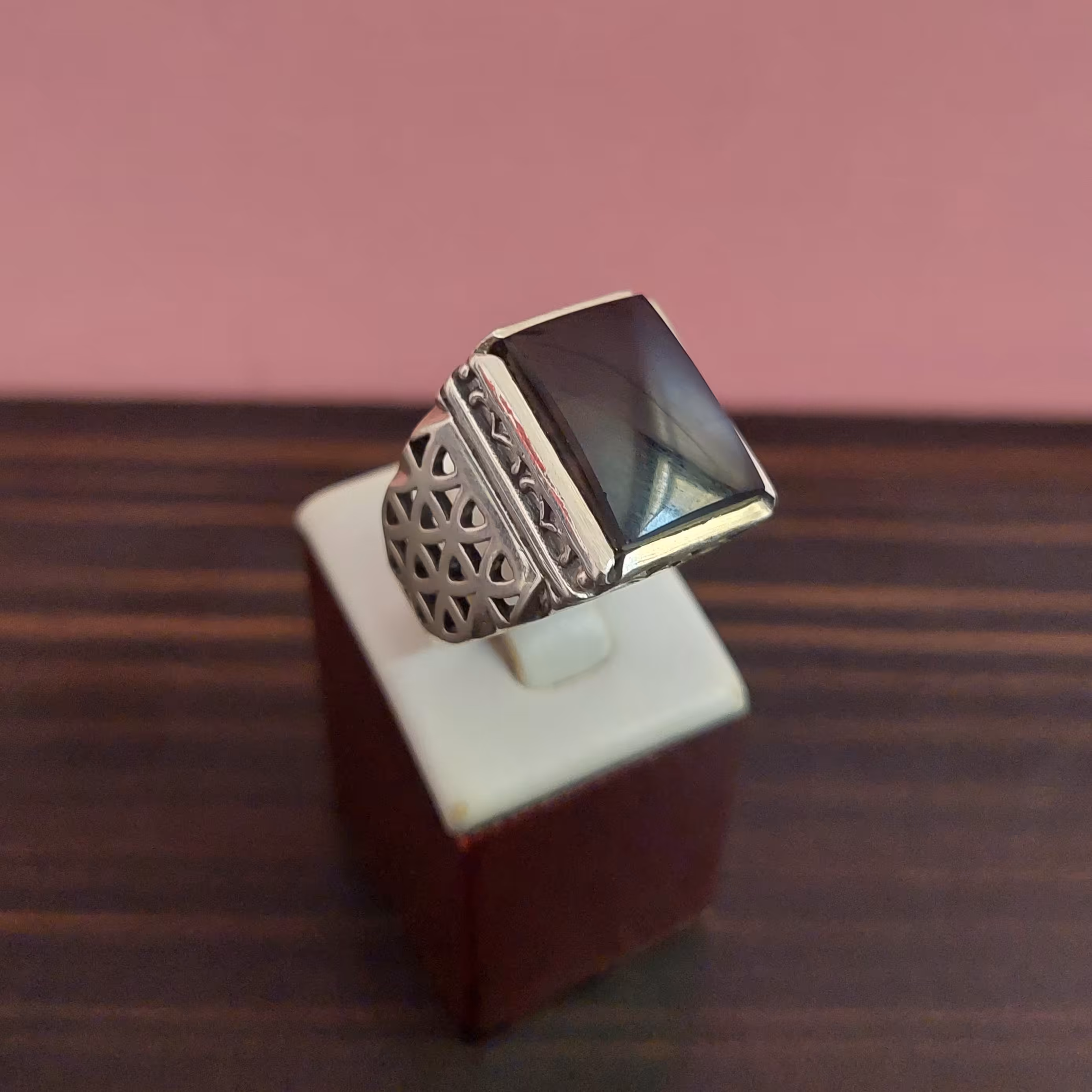 انگشتر نقره مردانه رکاب ماشینی اسپرت حدود12گرم