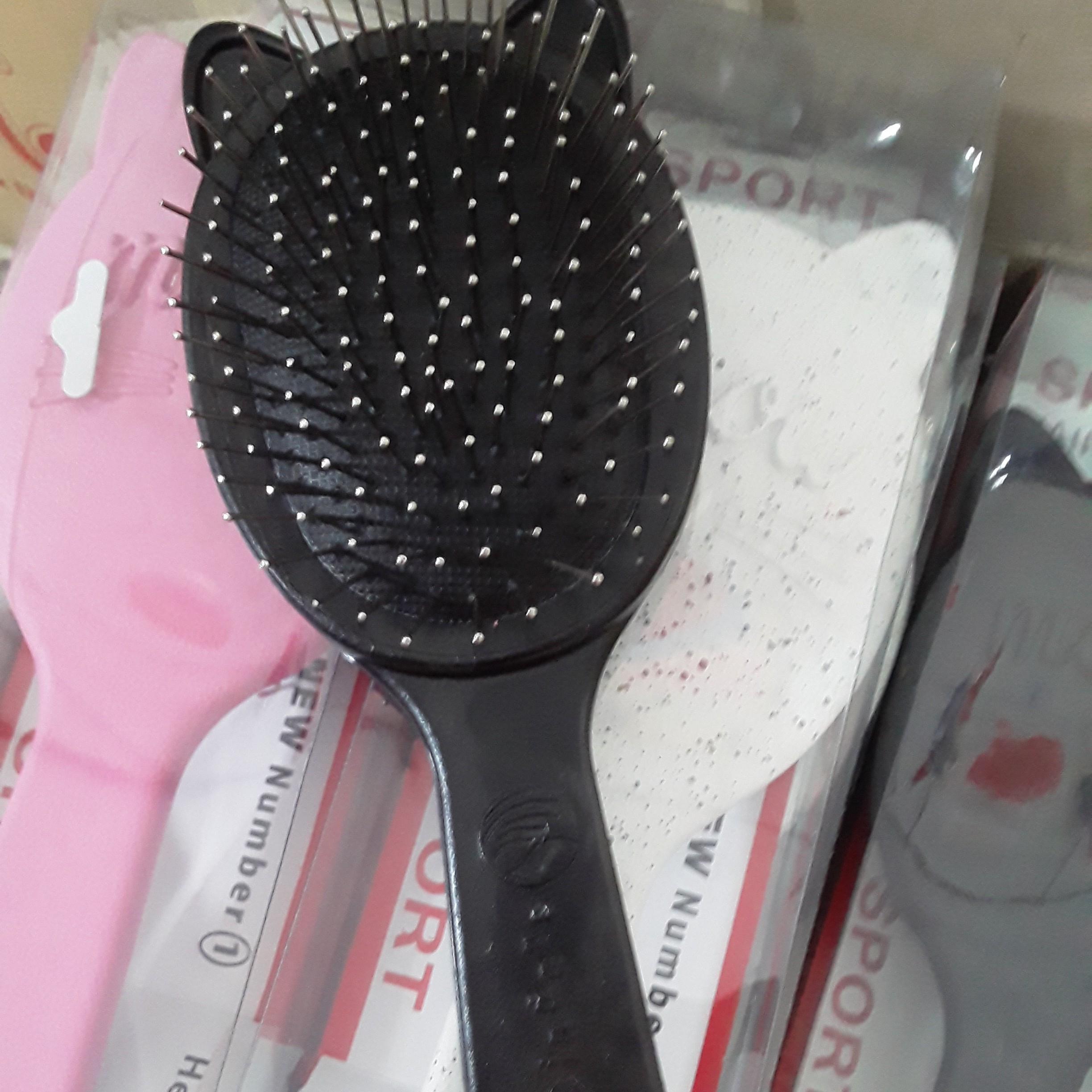 برس مو جادور طرح گربه ای سایز بزرگ با شانه ی فلزی