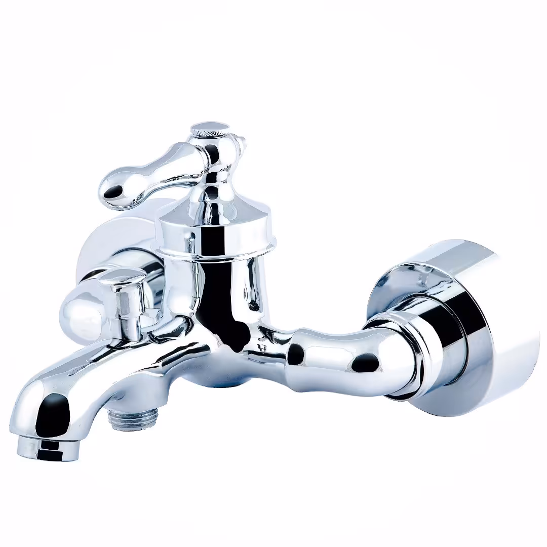 شیر حمام شیرالات رز مدل ویکتوریا کروم تنه فوق سنگین و برنجی 