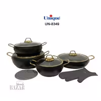 سرویس قابلمه 8 پارچه مشکی خمره ای یونیک 8349