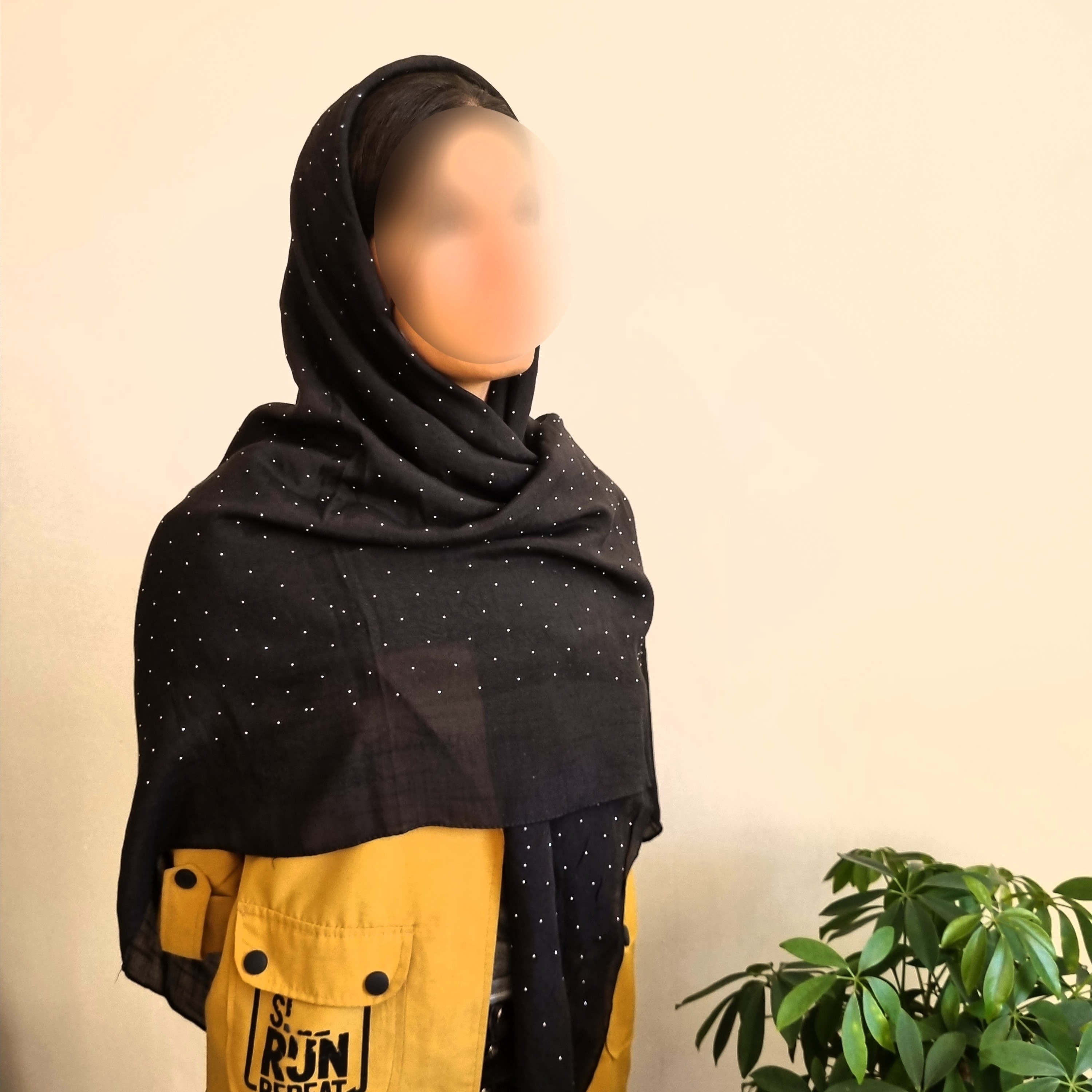 روسری مشکی نگین کوب