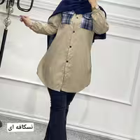 شومیزمانتویی سما مدل بهار جنس لباس میکرو کجرا چهارخونه پشمی فری سایز 40 تا 36