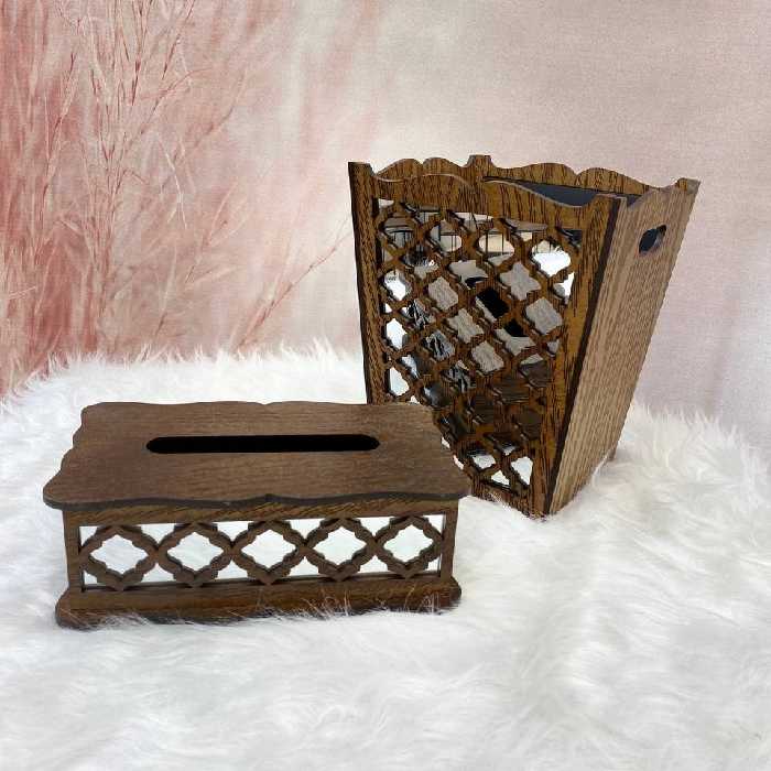 سطل و جادستمال چوبی گشنیز قهوه ای ارسال رایگان