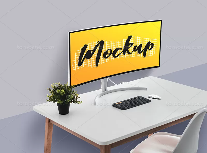 موکاپ مانیتور لایه باز | گرافیک با طعم تربچه