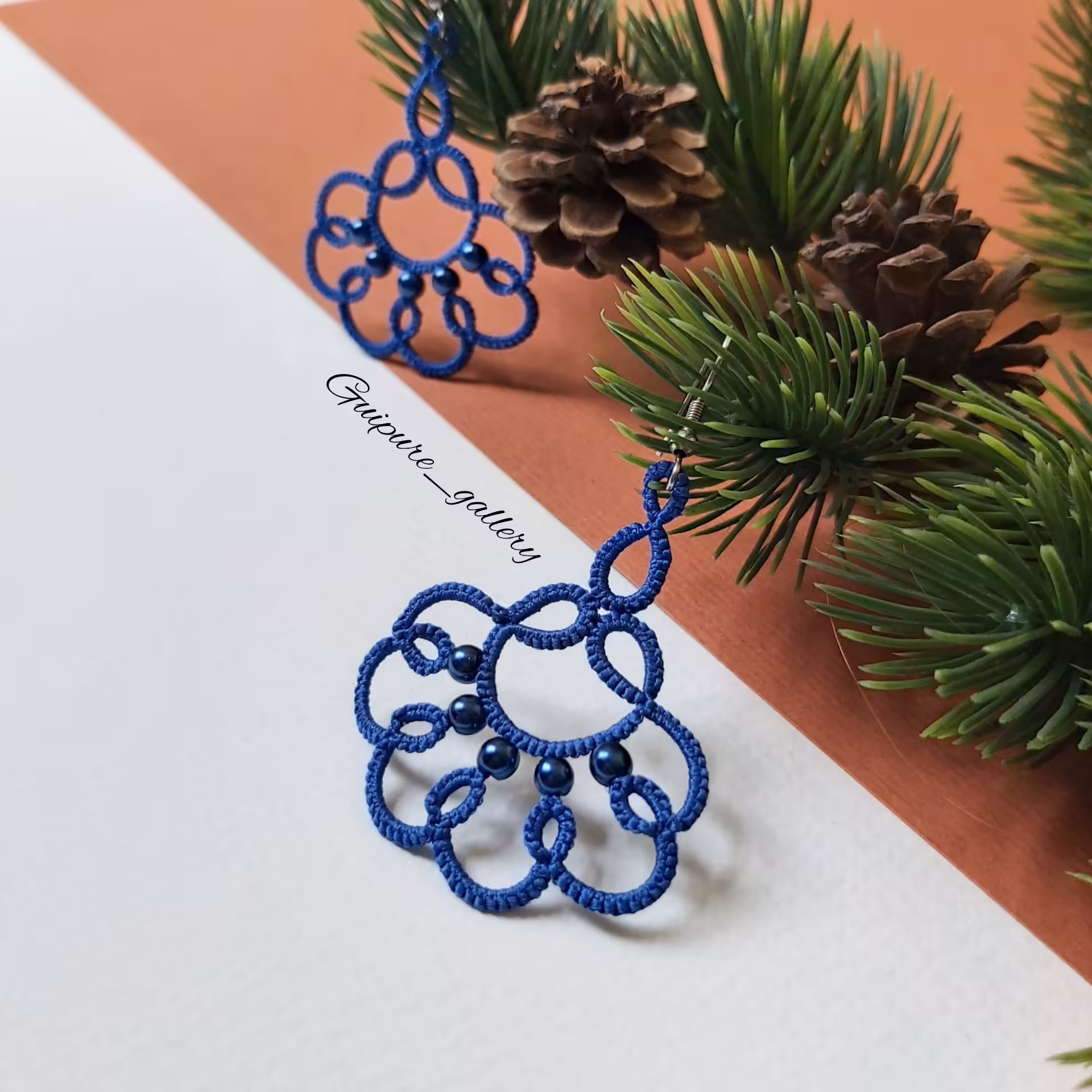 گوشواره گیپور دستباف      