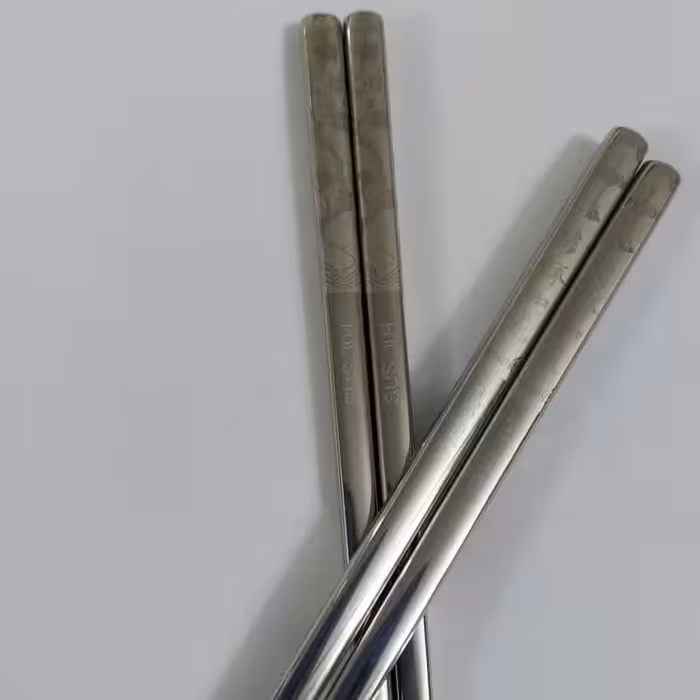 یک جفت چاپستیک طرحدار ضد زنگ زاویه دار، 23 سانت، وزن 33 گرم