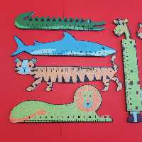 خط کش چوبی طرح حیوانات(20سانتی)