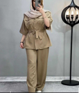 مانتو شلوار زنانه داکرون مدل ارغوان