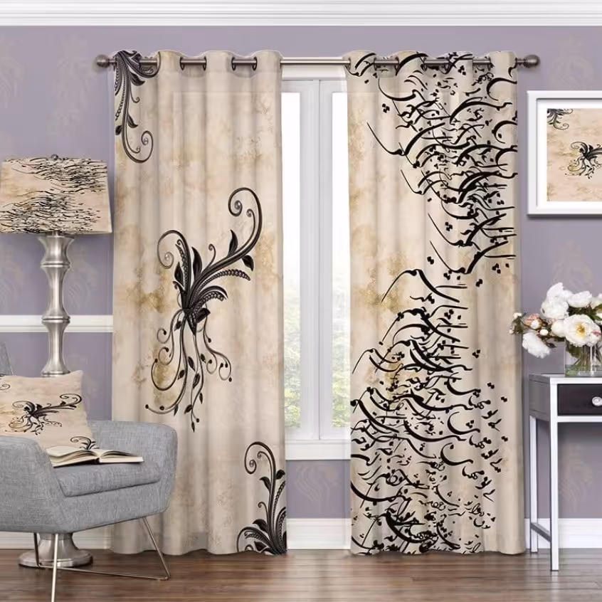 پرده چاپی  پانچ  طرح   خط نوشته (نستعلیق)  کد 3027